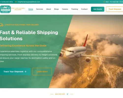 Screenshot of Scam Courier Fastlanesglobaldelivery.com