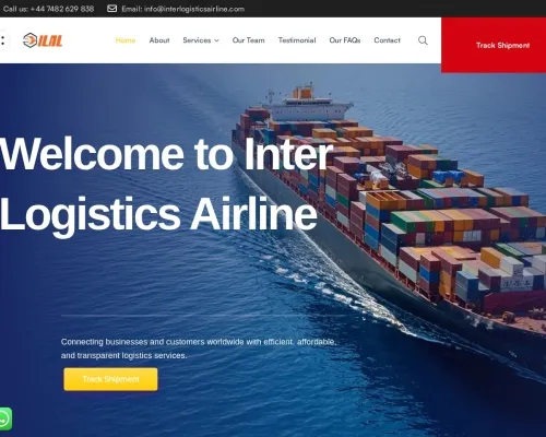 Screenshot of Scam Courier Interlogisticsairline.com