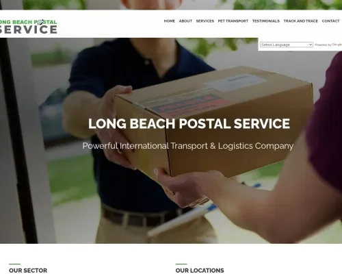 Screenshot of Scam Courier Longbeachpostalservice.com
