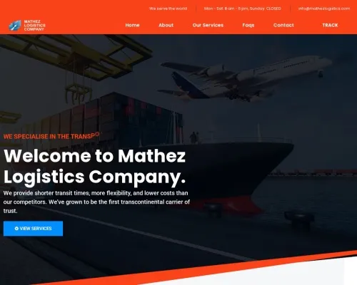 Screenshot of Scam Courier Mathezlogistics.com
