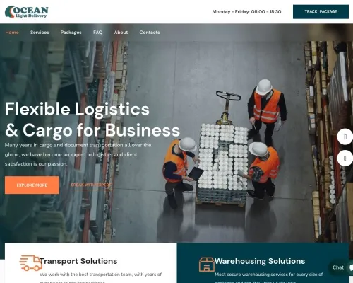 Screenshot of Scam Courier Oceanlightdelivery.com