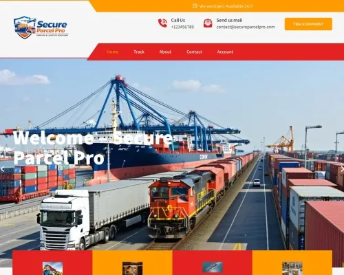 Screenshot of Scam Courier Secureparcelpro.com
