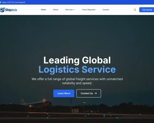 Screenshot of Scam Courier Shiptrixlogistics.com