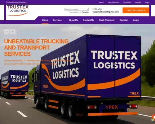 Screenshot of Scam Courier Trustexlogistics.com