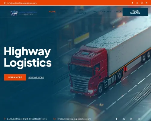 Screenshot of Scam Courier Unitedshipinglogistics.com