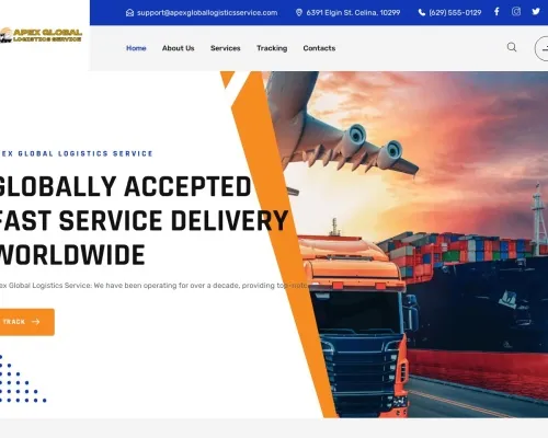 Screenshot of Scam Courier Apexgloballogisticsservice.com