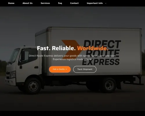 Screenshot of Scam Courier Directrouteexpress.com