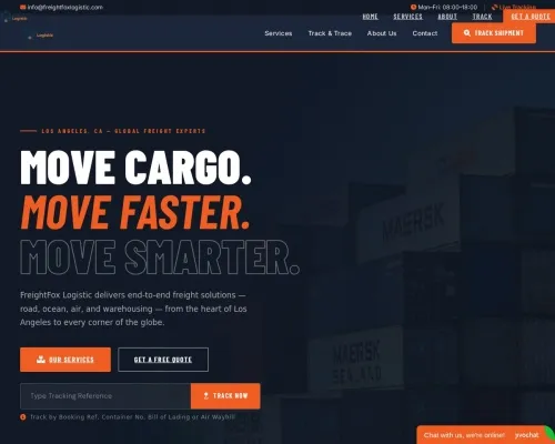 Screenshot of Scam Courier Freightfoxlogistic.com