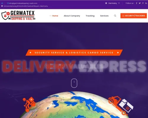 Screenshot of Scam Courier Germatexshipping-vault.com