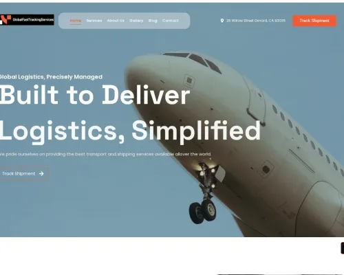 Screenshot of Scam Courier Globalfasttrackingservices.com