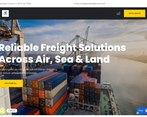 Screenshot of Scam Courier Globalfreightcore.com