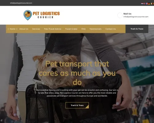 Screenshot of Scam Courier Petlogisticscourier.com