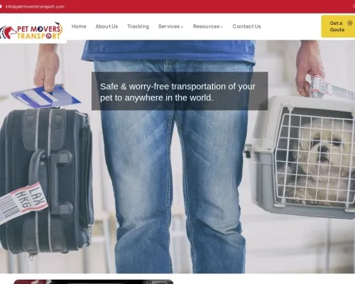 Screenshot of Scam Courier Petmoverstransport.com