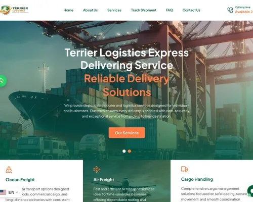 Screenshot of Scam Courier Terrierlogisticsexpress.com