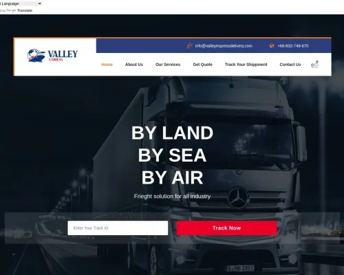 Screenshot of Scam Courier Valleyexpressdelivery.com