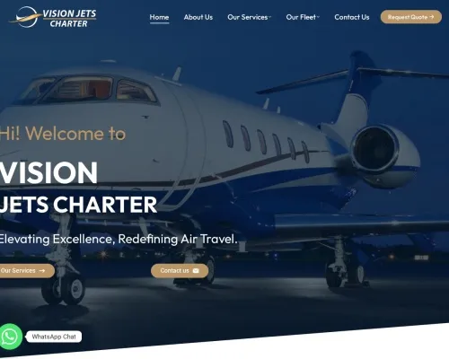 Screenshot of Scam Courier Visionjetscharter.com