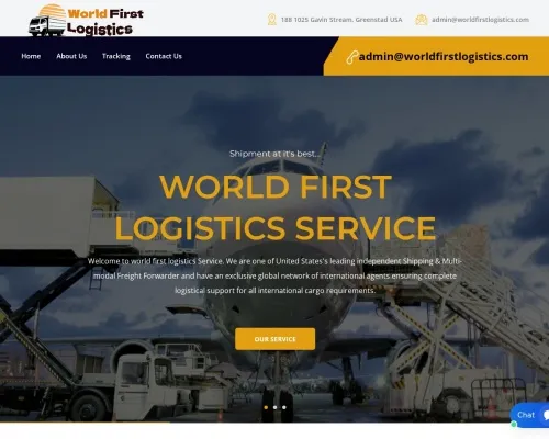 Screenshot of Scam Courier Worldfirstlogistics.com