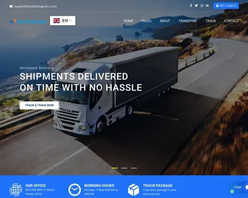 Screenshot of Scam Courier Bluefastlogistics.com