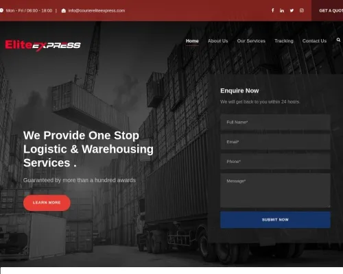 Screenshot of Scam Courier Couriereliteexpress.com