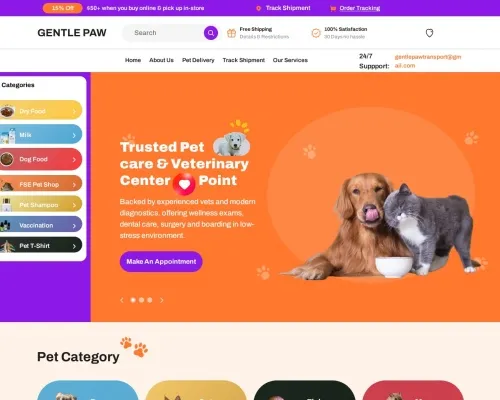 Screenshot of Scam Courier Gentlepawtransport.com