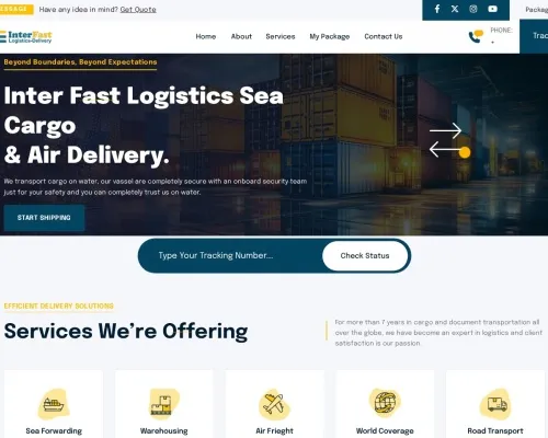 Screenshot of Scam Courier Interfastlogistics.com