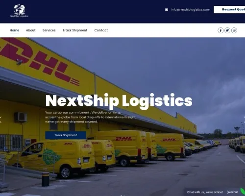 Screenshot of Scam Courier Nexshiplogistics.com