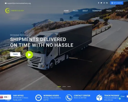 Screenshot of Scam Courier Primeroutedelivery.org