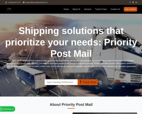 Screenshot of Scam Courier Prioritypostmail.com