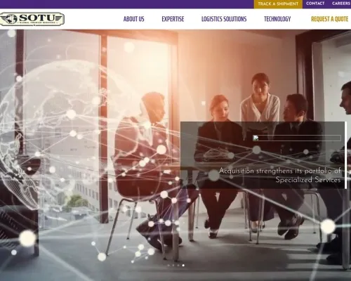 Screenshot of Scam Courier Sotuglobalcourierservices.com