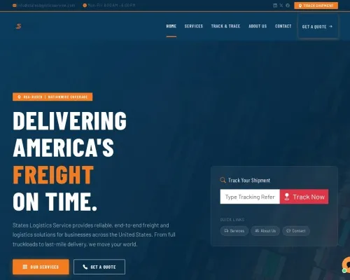 Screenshot of Scam Courier Stateslogisticsservice.com