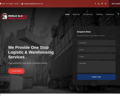 Screenshot of Scam Courier Worldglobalcourier.com