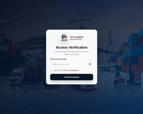 Screenshot of Scam Courier Arkslogistics.com