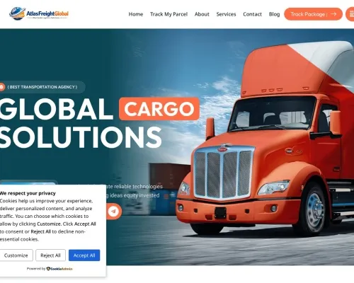 Screenshot of Scam Courier Atlasfreightglobal.com
