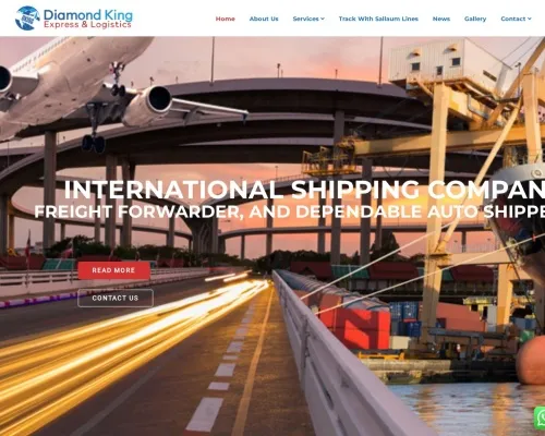 Screenshot of Scam Courier Diamondkingexpresslogistics.com
