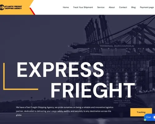 Screenshot of Scam Courier Fastfreigthshippingagency.com