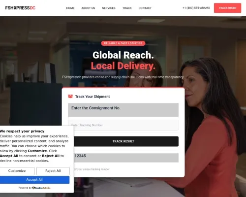 Screenshot of Scam Courier Fshxpressdc.online