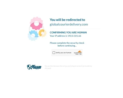 Screenshot of Scam Courier Globalcourierdelivery.com