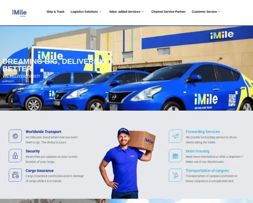 Screenshot of Scam Courier Imiledelivery.com
