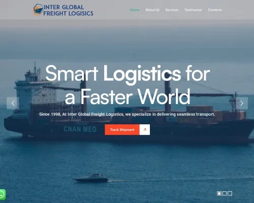 Screenshot of Scam Courier Interglobalfreightlogistics.com