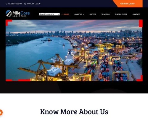 Screenshot of Scam Courier Milecorelogistics.com
