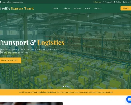 Screenshot of Scam Courier Pacificexpresstrack.net