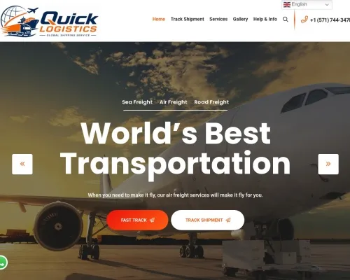 Screenshot of Scam Courier Quicklogisticsglobalshippingservice.com