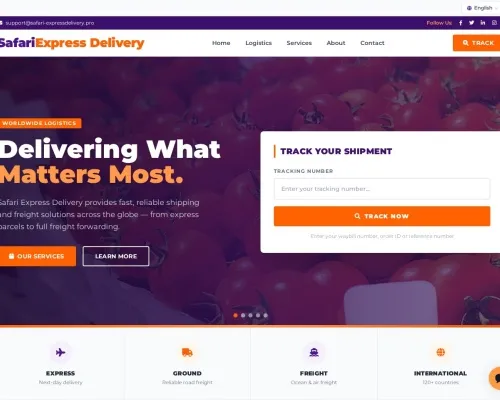 Screenshot of Scam Courier Safari-expressdelivery.pro