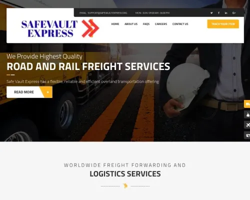 Screenshot of Scam Courier Safevault-express.org
